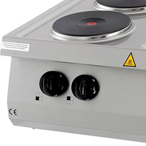 Nagy teljesítményű tűzhely - 4 égő - Elektromos - Dupla egység - 70cm mélységű - Maxima 09394998 - Image 3