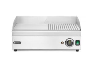 Grillező / Rostlap - fele sima / fele bordázott - 220-240V/2400W - 527x404x(H)233mm - HENDI 154946