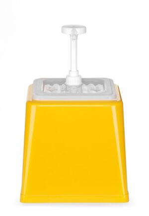 Szószadagoló adagoló pumpával - 2,5L - Sárga - 230x210x(H)327mm - HENDI 203538