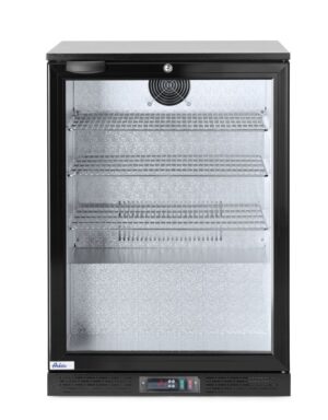 Egyajtós pult alá helyezhető bárhűtő - italok hűtésére - 105L - Fekete - 220-240V/120W - 600x530x(H)865mm - HENDI 226568