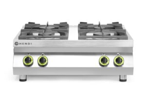 Gáztűzhely 4 égőfejes – asztali modell - Kitchen Line - 19kW - 800x700x(H)310mm - HENDI 227381