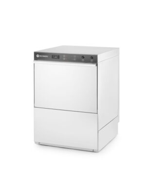 Mosogatógép 50x50 - elektromechanikus vezérlés - mosogatószer adagoló szivattyúval - 400V/6600W - 576x645x(H)837mm - HENDI 233030