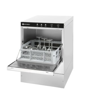 Pohármosogató gép 40x40 - elektromechanikus vezérlés - 230V/2800W - 472x566x(H)705mm - HENDI 230299
