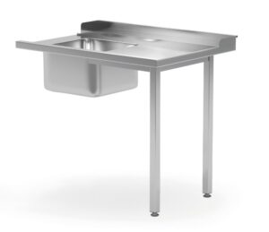 Befutóasztal mosogató tartállyal mosogatógépekhez - jobb oldal - 1200x700x(H)850 mm - HENDI 231791