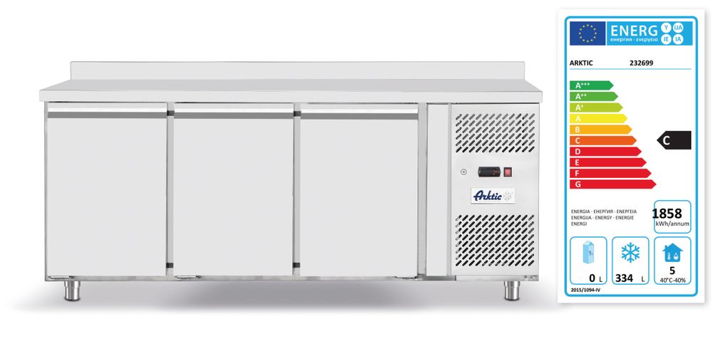 Háromajtós mélyhűtött munkaasztal 420L - -22/-17˚C - GN 1/1 - 230V/600W - 1796x700x(H)879mm - HENDI 232699 - Image 2