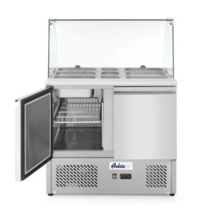 Kétajtós salátahűtő pult üveggel 300L - -2/8˚C - 230V/310W - 912x702x(H)1330mm - HENDI 232781