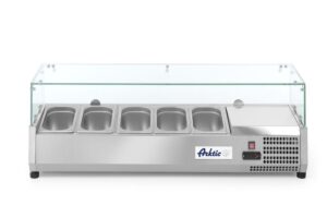 Feltéthűtő GN 1/4 - 0/8˚C - 5x GN 1/4 - 230V/180W - 1205x335x(H)460mm - HENDI 232903