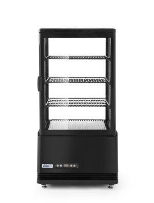 Körbeüveges panorámavitrin 68L - fekete - 230V/170W - 444x397x(H)875mm - HENDI 233238