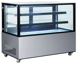 Süteményes vitrin 2 polccal - 510L - 230V/490W - 1524x677x(H)1230mm - HENDI 233375