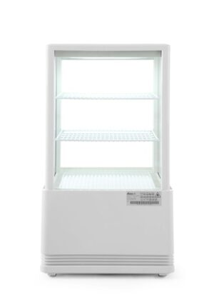 Körbeüveges panorámavitrin 58L - fehér - 230V/170W - 452x406x(H)830mm - HENDI 233610