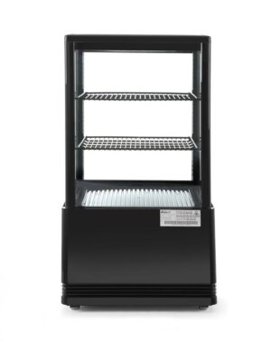 Körbeüveges panorámvitrin 58L - fekete - 230V/170W - 452x406x(H)830mm - HENDI 233627