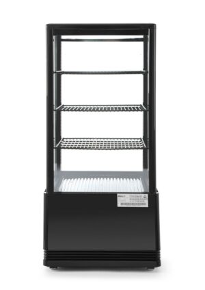 Körbeüveges panorámavitrin 78L - fekete - 230V/170W - 444x397x(H)940mm - HENDI 233658