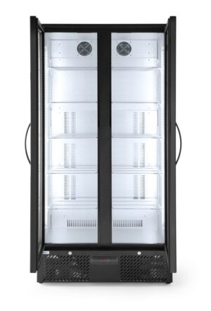 Kétajtós italhűtő - 477L - Fekete - 220 -240V/365W - 940x635x(H)1983mm - HENDI 233931