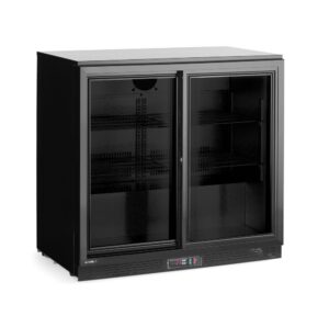 Pult alatti hűtő dupla tolóajtóval - Arktic - 158L - Fekete - 220-240V/160W - 900x520x(H)870mm - HENDI 236888