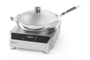 Indukciós főzőlap 3500 wok modell - Profi Line - Indukciós wok + wok serpenyő - 230V/3500W - 340x450x(H)295mm - HENDI 239681