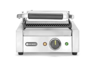 Kontakt grill - szimpla verzió - Bordázott tetejű és aljú - 230V/1800W - 310x426x(H)510mm - HENDI 263501