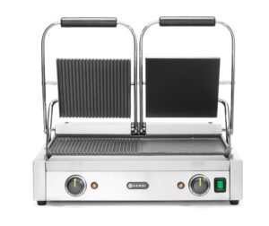 Kontakt grill - dupla verzió - fele sima - fele bordázott - 230V/3600W - 575x430x(H)510mm - HENDI 263907