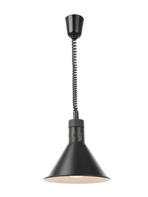 Függesztett melegentartó lámpa kúp alakú - Fekete - 230V/250W - ⌀275x(H)250mm - HENDI 273845