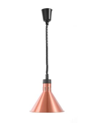 Függesztett melegentartó lámpa kúp alakú - Rézvörös - 230V/250W - ⌀275x(H)250mm - HENDI 273876