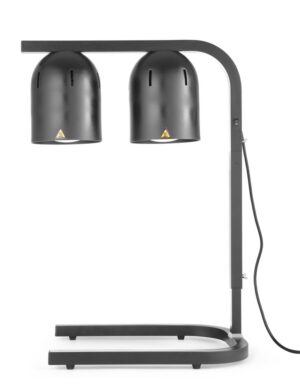 2 lámpás infravörös melegentartó híd - Fekete - 230V/250W - 453x360x(H)790mm - HENDI 273913