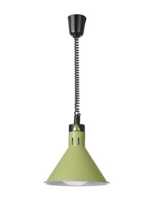Állítható magasságú melegentartó lámpa - kúpos kivitelű - Zöld - 230V/250W - ⌀275x(H)250mm - HENDI 273920
