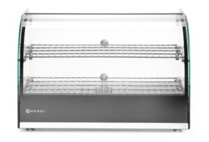Pultra helyezhető melegentartó vitrin két szintes - Fekete - 220-240V/800W - 554x376x(H)376mm - HENDI 273999