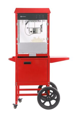 Popcorn gép kocsival - Piros - 220-240V/1155W - 940x510x(H)1553mm - HENDI 282830
