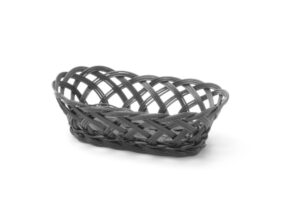 Fonott oldalú kosár - ovális - Fekete - 225x130x(H)55mm - HENDI 426234