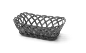 Fonott oldalú kosár - téglalap - Fekete - 225x150x(H)65mm - HENDI 426241