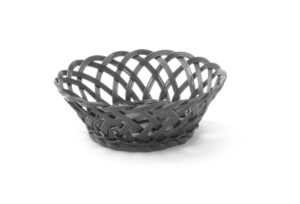 Fonott oldalú kosár - kerek - Fekete - 200x200x(H)65mm - HENDI 426258