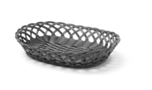 Fonott oldalú kosár - ovális - Fekete - 320x230x(H)55mm - HENDI 426265