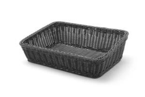 Süteményes kosár szögletes - Fekete - 400x300x(H)120mm - HENDI 426678