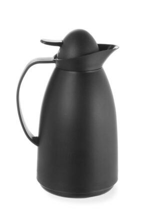 Termosz kancsó üvegbetéttel - 1L - Fekete - ⌀140x(H)268mm - HENDI 449608