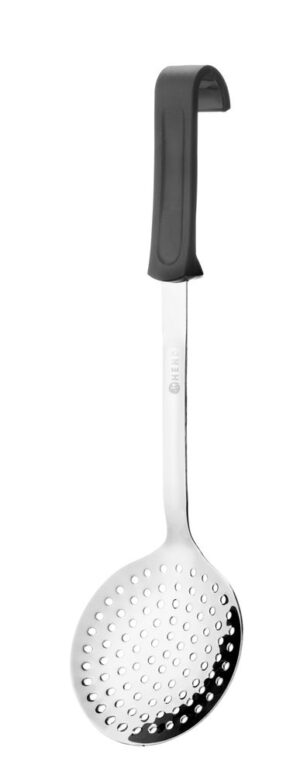 Szűrőkanál - kerek - Fekete - 370x105mm - HENDI 529041