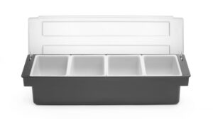 Tároló doboz / hozzávaló tartó - 4 rekeszes - BarUp - 480x150x(H)100mm - HENDI 552025