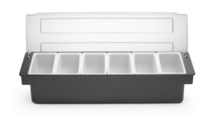 Tároló doboz / hozzávaló tartó - 6 rekeszes - BarUp - 480x150x(H)100mm - HENDI 552032