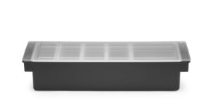 Tároló doboz - 5 rekesz - Fekete - 480x150x(H)100mm - HENDI 552131