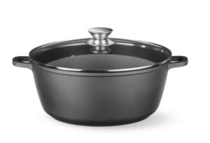 Öntött alumínium edény - tapadásmentes bevonattal - 7,5L - Fekete - 387x310x(H)130mm - HENDI 611036