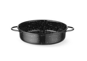Casserole edény - zománcozott - Fekete - ⌀140x(H)45mm - HENDI 622537
