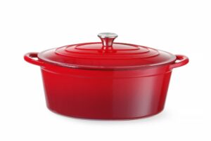 Zománcozott öntöttvas fazék - 6,88L - Piros - 405x255x(H)134mm - HENDI 626825