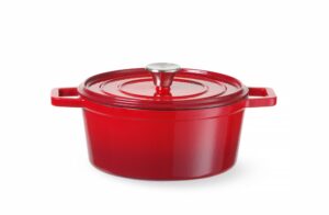 Zománcozott öntöttvas fazék - 3,7L - Piros - 317x240x(H)105mm - HENDI 626832