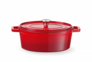 Zománcozott öntöttvas fazék - 4,4L - Piros - 365x290x(H)115mm - HENDI 626849
