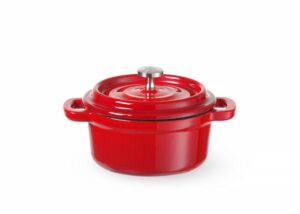Zománcozott öntöttvas fazék - 0,27L - Piros - 130x100x(H)48mm - HENDI 626856