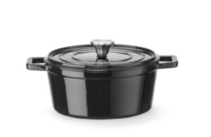 Zománcozott öntöttvas fazék - 3,7L - Fekete - 317x240x(H)105mm - HENDI 626870