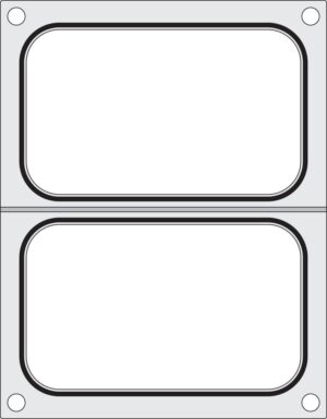 Tálcazáró forma - 2 db tartály - 178 x 113 mm - HENDI 805589