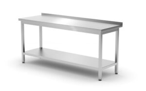 Rozsdamentes munkaasztal - mélység: 600 mm - Kitchen Line - 1800x600x(H)850mm - HENDI 811504