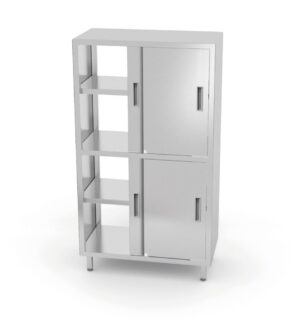 Rozsdamenets szekrény térelválasztóval és tolóajtókkal - Kitchen Line - 800x500x(H)1800mm - HENDI 811634