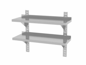Dupla állítható rozsdamentes fali polc két acél konzollal - 800x300x(H)600mm - HENDI 811771