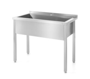 Rozsdamentes mosogatós asztal - hegesztett - Profi Line - 800x600x(H)850mm - HENDI 811825