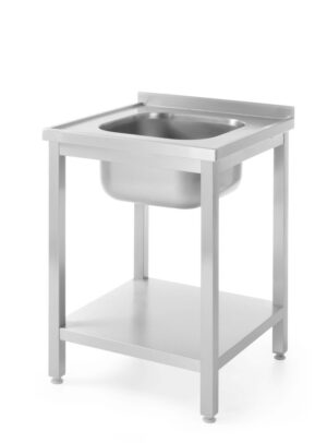 Mosogatóasztal polccal – Profi Line - 600x600x(H)850mm - HENDI 811856